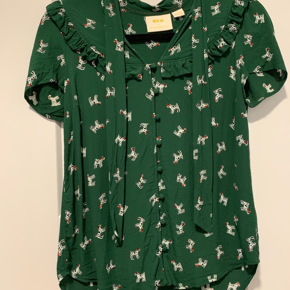 Anthropologie Top - Dog print blouse - XS